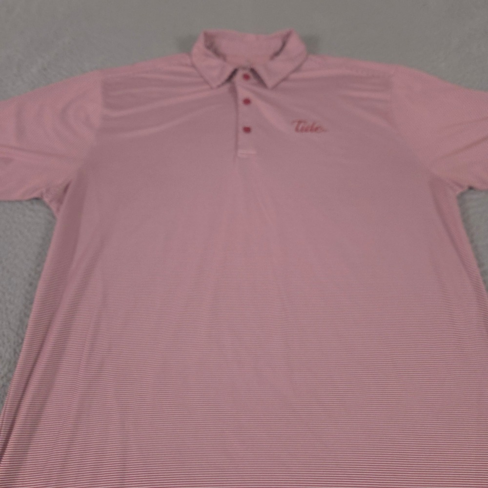 Antigua Polo Shirt Mens Medium Red Twine Striped Alabama Crimson Tide NCAA SEC